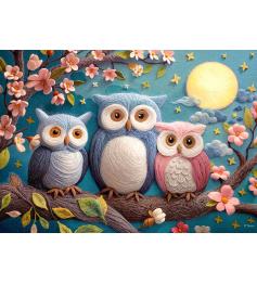 Puzzle Cherry Pazzi Lindos Búhos de Lana XXL 300 Piezas