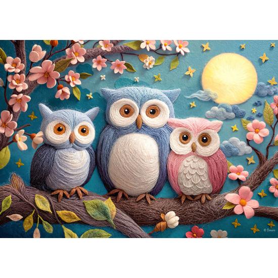 Puzzle Cherry Pazzi Lindos Búhos de Lana XXL 300 Piezas