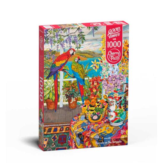 Puzzle Cherry Pazzi Loros en la Baranda de 1000 Piezas Puzzle Cherry Pazzi Loros en la Baranda de 1000 Piezas