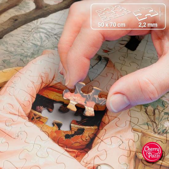 Puzzle Cherry Pazzi Té de Primavera de 1000 Piezas