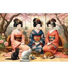 Puzzle Cherry Pazzi Té de Primavera de 1000 Piezas