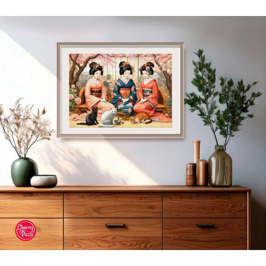 Puzzle Cherry Pazzi Té de Primavera de 1000 Piezas