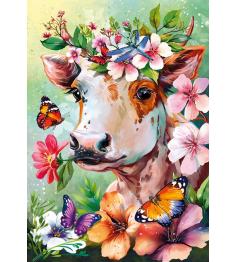 Puzzle Cherry Pazzi Vaca Primaveral de 500 Piezas