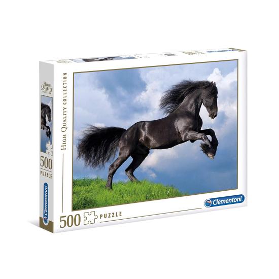 Puzzle Clementoni Caballo Negro Frisón de 500 Piezas Puzzle Clementoni Caballo Negro Frisón de 500 Piezas