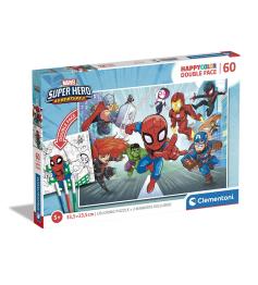Puzzle Clementoni Doble Cara Super Hero de 60 Piezas