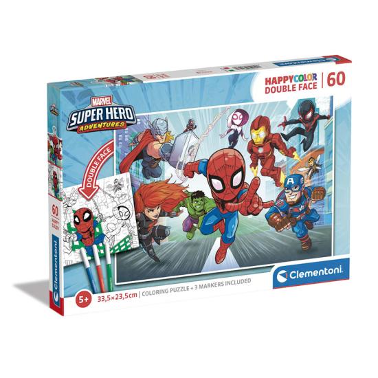 Puzzle Clementoni Doble Cara Super Hero de 60 Piezas
