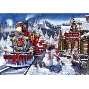 Puzzle Clementoni Estación con Muñecos De Nieve de 500 Piezas