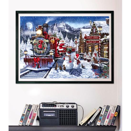 Puzzle Clementoni Estación con Muñecos De Nieve de 500 Piezas