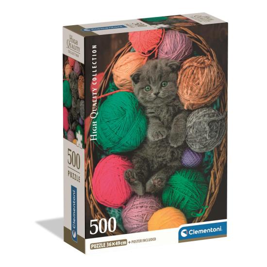 Puzzle Clementoni Gatito entre Madejas de 500 Piezas