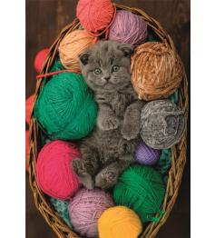 Puzzle Clementoni Gatito entre Madejas de 500 Piezas