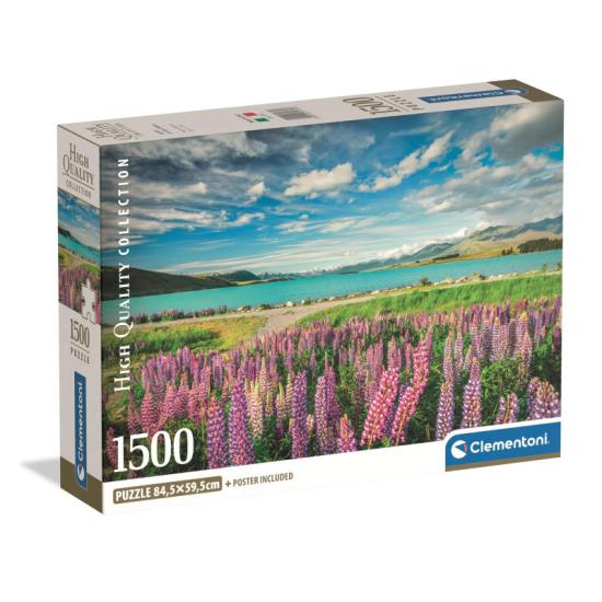 Puzzle Clementoni Lupinos En El Lago Tekapo de 1500 Piezas