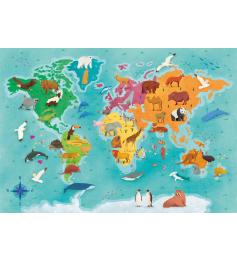 Puzzle Clementoni Mapa de Animales por el Mundo de 250 Pzs