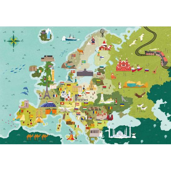 Puzzle Clementoni Mapa de Hitos de Europa de 250 Pzs Puzzle Clementoni Mapa de Hitos de Europa de 250 Pzs