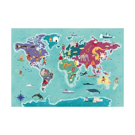 Puzzle Clementoni Mapa de Tradiciones por el Mundo de 250 Pzs