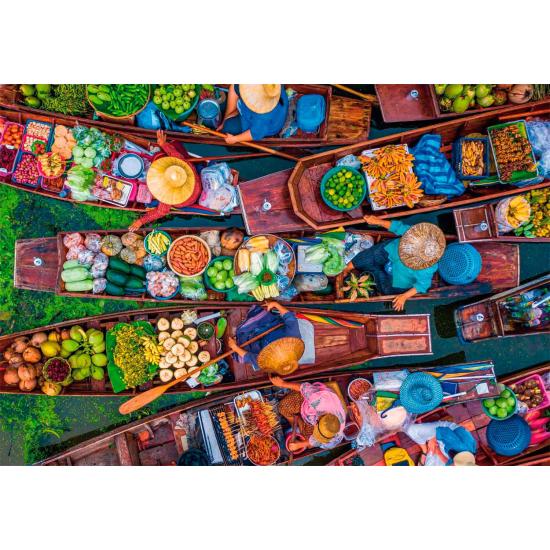 Puzzle Clementoni Mercado Flotante Tailandés de 1000 Piezas