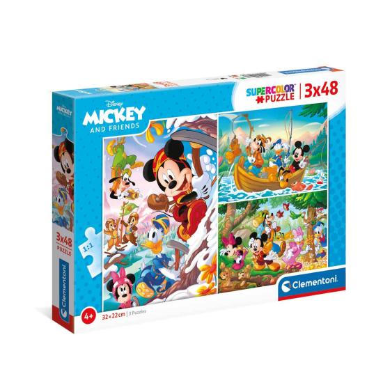 Puzzle Clementoni Mickey y Amigos de 3 x 48 Piezas