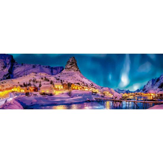 Puzzle Clementoni Panorama Noche Colorida en Lofoten 1000 Pzs