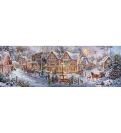 Puzzle Clementoni Panorama Preparándose Para La Navidad de 1000