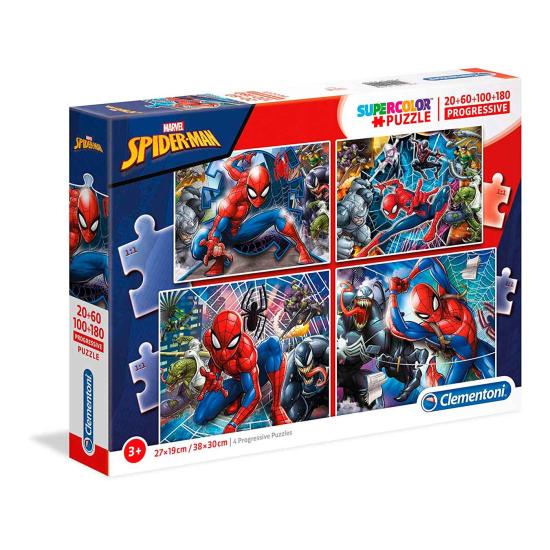 Puzzle Clementoni Progresivo Spiderman 20-60-100-180 Pzs.