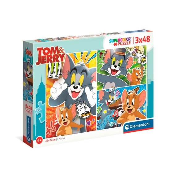 Puzzle Clementoni Tom y Jerry de 3 x 48 Piezas