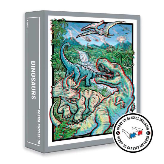 Puzzle Cloudberries Dinosaurs Imagen Efecto 3D de 500 Piezas