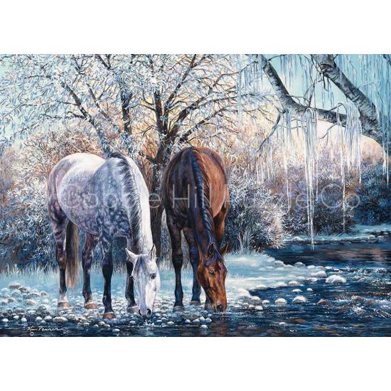 Puzzle Cobble Hill Caballos de Invierno XXL de 500 Piezas