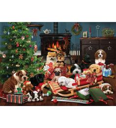 Puzzle Cobble Hill Cachorros de Navidad de 1000 Piezas