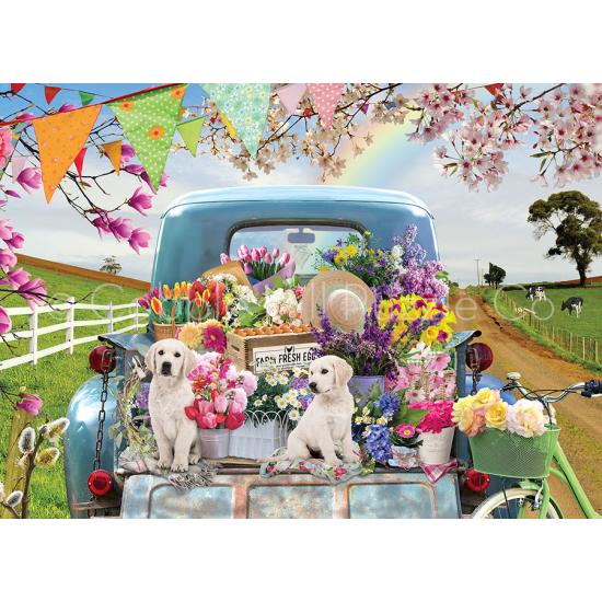 Puzzle Cobble Hill Camioneta en Primavera XXL de 500 Piezas Puzzle Cobble Hill Camioneta en Primavera XXL de 500 Piezas