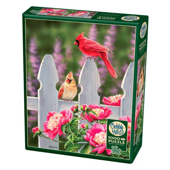 Puzzle Cobble Hill Cardenales y Peonias de 1000 Piezas