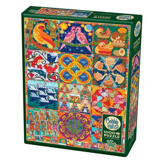 Puzzle Cobble Hill Colcha 12 Días De Navidad de 1000 Piezas Puzzle Cobble Hill Colcha 12 Días De Navidad de 1000 Piezas