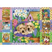 Puzzle Cobble Hill Colcha de Cachorros y Ramos de 1000 Piezas