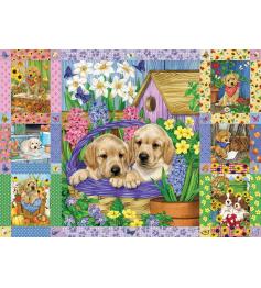 Puzzle Cobble Hill Colcha de Cachorros y Ramos de 1000 Piezas