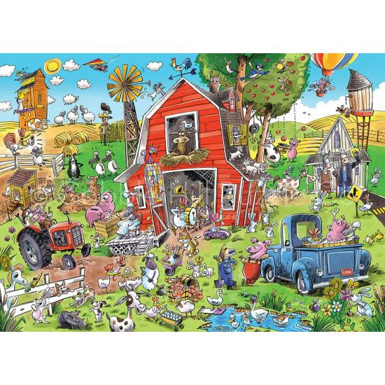 Puzzle Cobble Hill DoodleTown La Locura del Corral XXL de 500 P