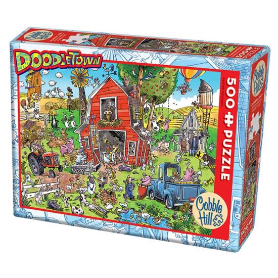 Puzzle Cobble Hill DoodleTown La Locura del Corral XXL de 500 P