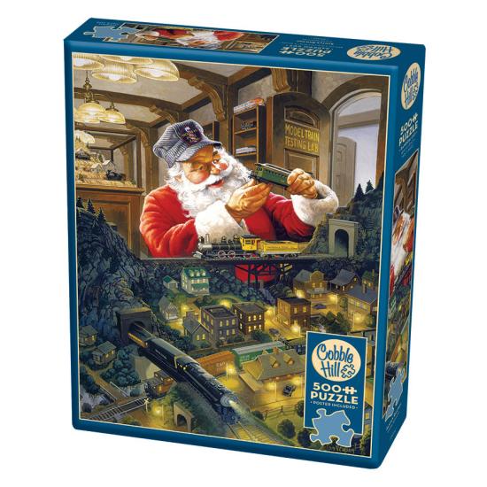 Puzzle Cobble Hill El Ferrocarril de Papá Noel XXL de 500 Pzs