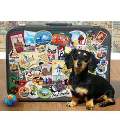Puzzle Cobble Hill El Perro Salchicha Viajero XXL de 500 Pzs