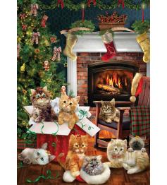 Puzzle Cobble Hill Gatitos Navideños de 1000 Piezas