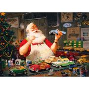 Puzzle Cobble Hill Papa Noel Pintando Coches de 1000 Piezas