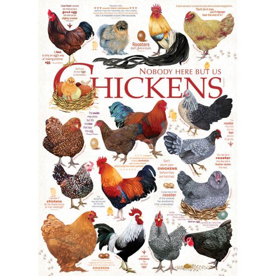 Puzzle Cobble Hill Raza de Gallos y Gallinas 1000 Piezas