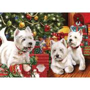 Puzzle Cobble Hill Scotties bajo el Arbol de Navidad 1000 Pieza