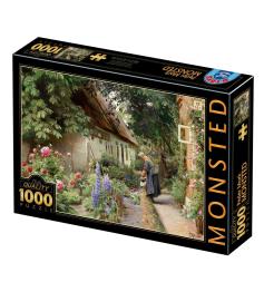 Puzzle D-Toys Anciana Regando en la Granja Thached de 1000 Pzs
