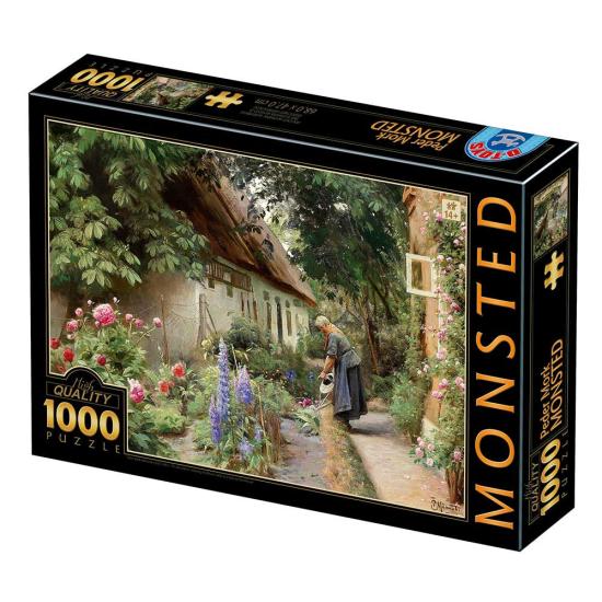 Puzzle D-Toys Anciana Regando en la Granja Thached de 1000 Pzs