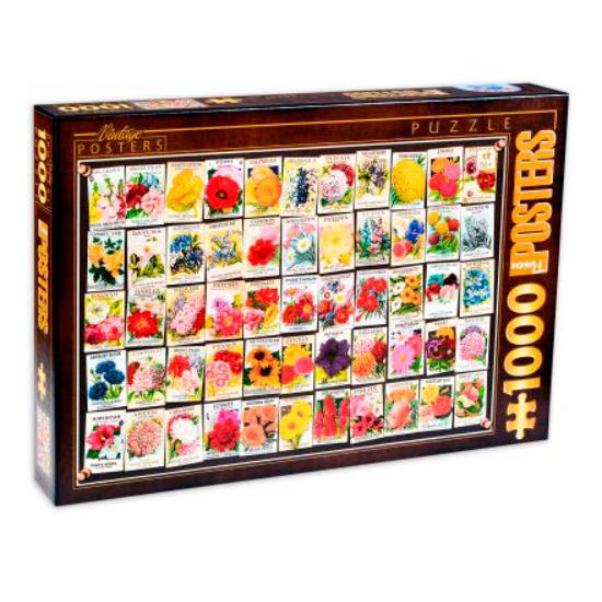 Puzzle D-Toys Collage Vintage, Flores de 1000 Piezas