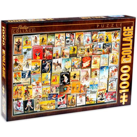 Puzzle D-Toys Collage Vintage, Ruedas de 1000 Piezas