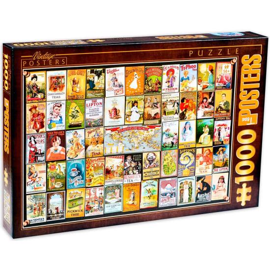 Puzzle D-Toys Collage Vintage, Té de 1000 Piezas Puzzle D-Toys Collage Vintage, Té de 1000 Piezas