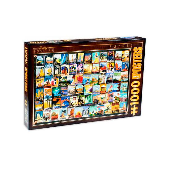 Puzzle D-Toys Collage Vintage, Viajes de 1000 Piezas