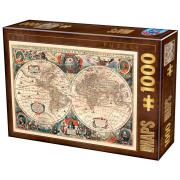 Puzzle D-Toys Mapa del Mundo Vintage de 1000 Piezas