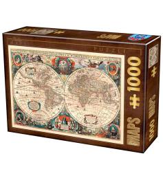 Puzzle D-Toys Mapa del Mundo Vintage de 1000 Piezas