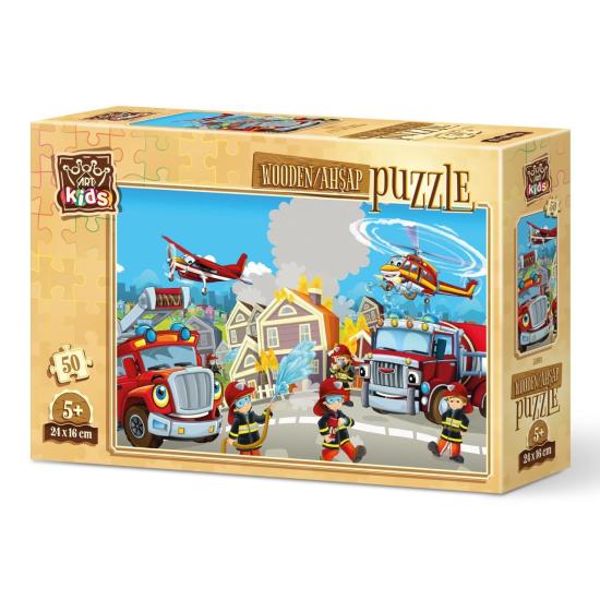 Puzzle de Madera Art Puzzle Bomberos Héroes de 50 Piezas