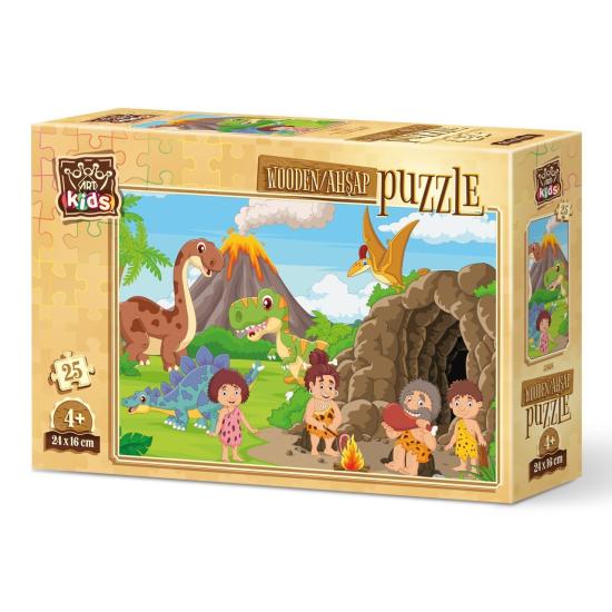Puzzle de Madera Art Puzzle Familia de la Edad de Piedra de 25 Puzzle de Madera Art Puzzle Familia de la Edad de Piedra de 25
